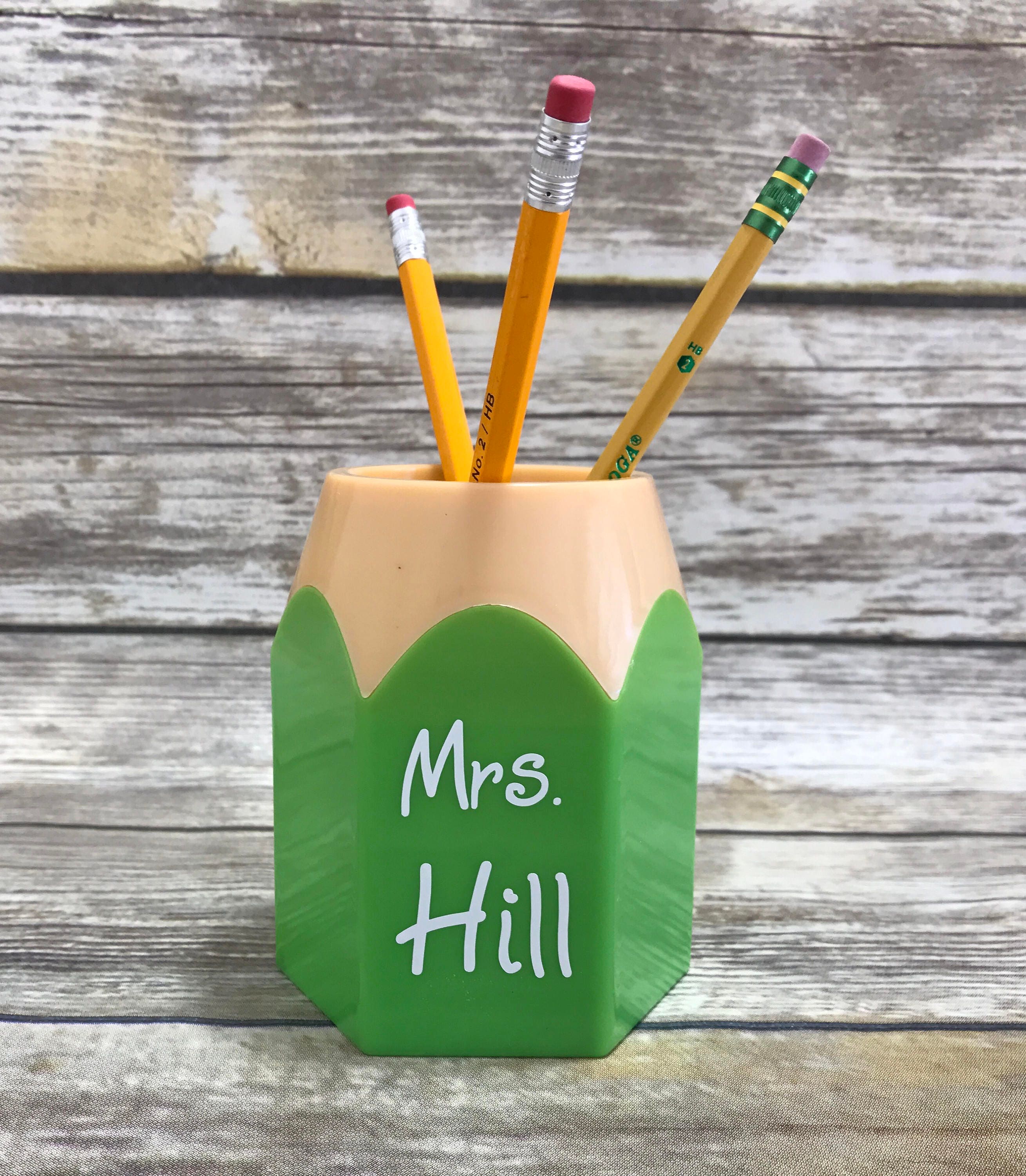 Personalized Pencil Holder Student Teacher Gift Teacher Etsy