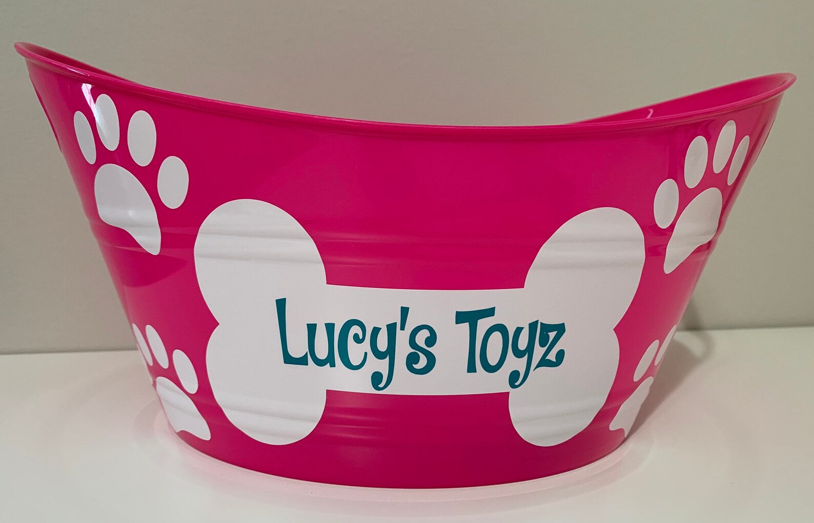 Dog Bone Toy Tub Personalized Tub Plastic Oval Basket Etsy