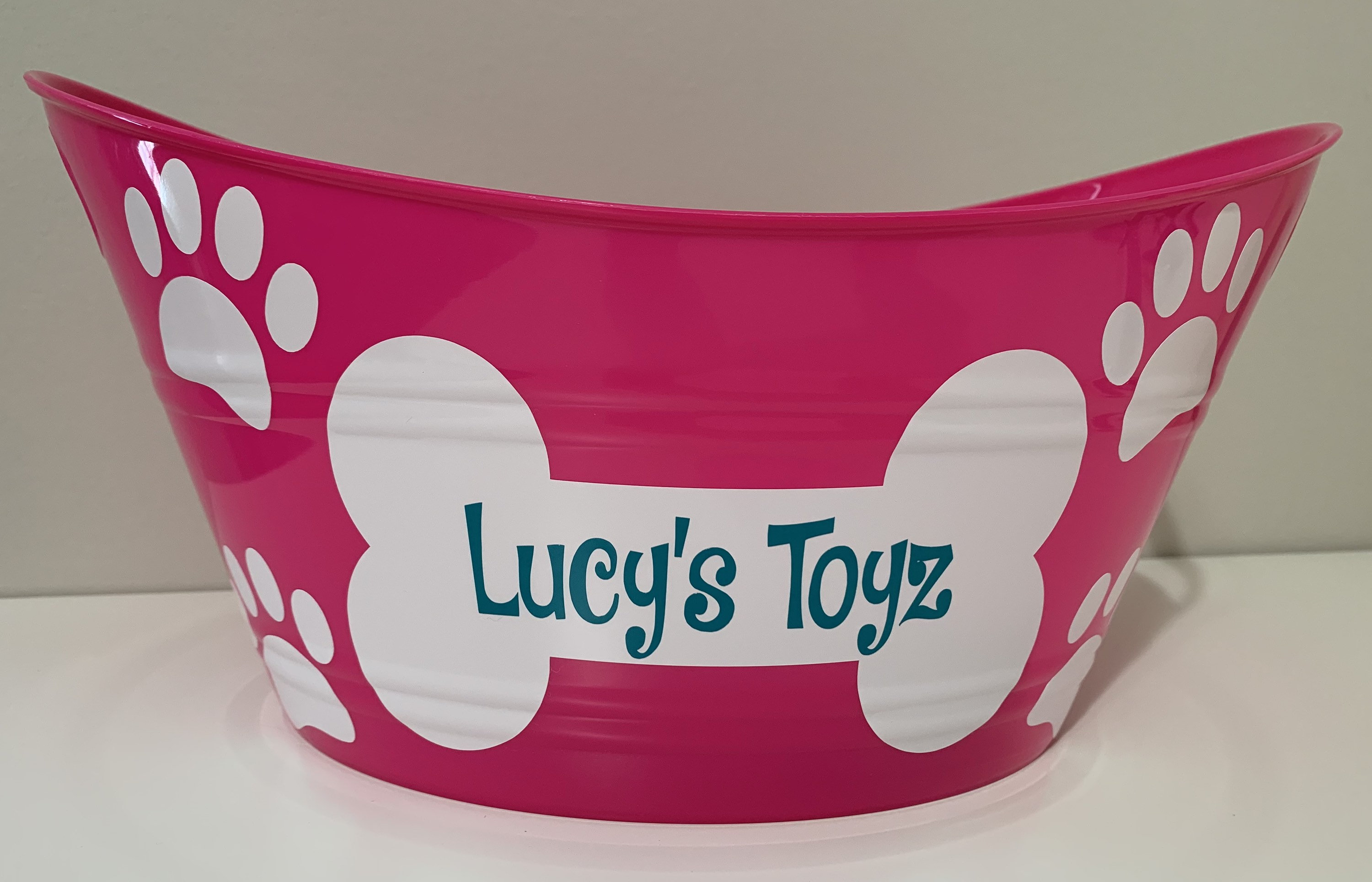Dog Bone Toy Tub Personalized Tub Plastic Oval Basket Etsy