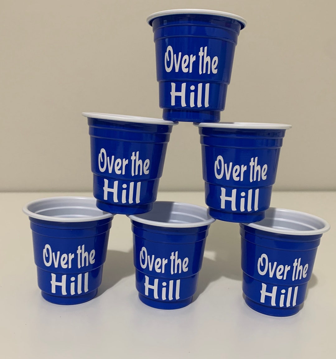 Blue Personalized Mini Shot Glasses, Custom Plastic Shot Glass, Jello