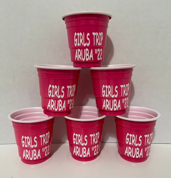 30 Pack 9 oz Small Plastic Cups, Clear Drink Cup Pink Transparent Cups, Mini  Cup