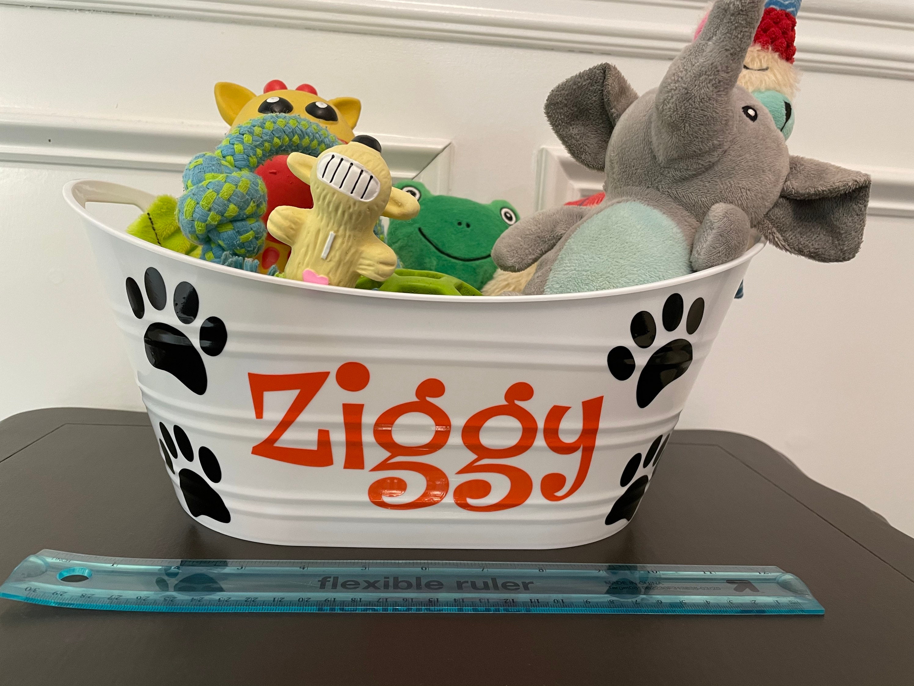 Dog Toy Tub Personalized Dog Toy Basket Personalized Tub Etsy