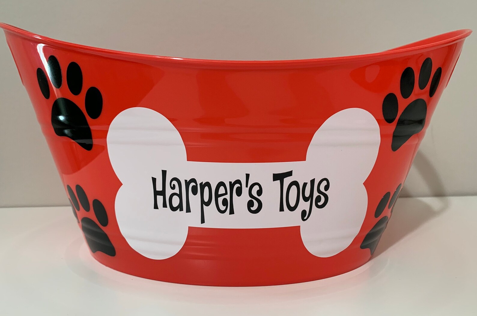 Dog Bone Toy Tub Personalized Tub Plastic Oval Basket Etsy