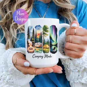 Taza de camping: Diseños de pinceladas inspirados en la naturaleza - 325 ml/400 ml