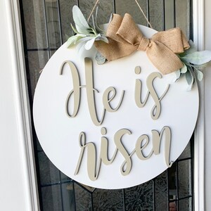 He is Risen Door Hanger |Easter Wreath| Personalized | Easter Decor | Front door | Door Hanger | Gift| Wreath | House Warming Gift | Sign