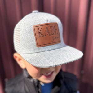 Name hat personalized snapback hat custom youth hat with name hat leather patch hat christmas gift for toddler birthday gift for baby