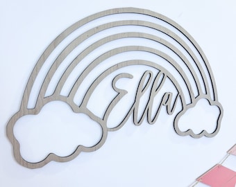 Rainbow Name Sign | Baby Room Sign | Wood Words | Name Sign | Wood Word Art | Laser Cut Name |Nursery Decor | Rainbow Decor for Room