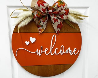 Welcome Fall Door Hanger|Fall Door Wreath | Personalized | Fall Door Hanger | Gift | Fall Sign | Fall Wreath | Fall Decor|