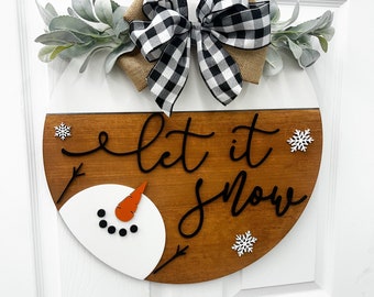 Winter wreath| Front Door Hanger |let it snow|Personalized |Door wreath | Front door |Holiday Door Hanger | Gift |