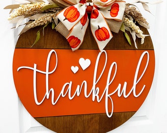 Thankful Door Hanger|Fall Door Wreath | Personalized | Fall Door Hanger | Gift | Fall Sign | Fall Wreath | Fall Decor|