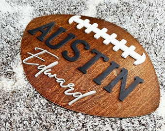 Football Nursery Name Sign| Nursery Sign| Football Themed Nursery | Nursery Name Sign | Toddler Sign | Nursery Decor | Boys Name Sign Sports
