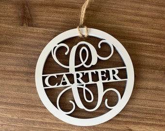 Personalized Christmas Ornament|Last Name Christmas Ornament|Christmas Decor|Christmas Tree Decor |Wood Ornament | Wood Monogram|Family Name
