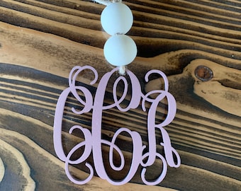 Monogram Rear View Car Mirror Charm | Mirror Charm | Car Charm | Personalized | Gift