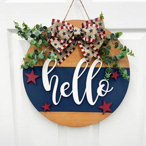 Patriotic wreath| Fourth of July Wreath| Memorial Day| Front Door Hanger Veteran |American Door wreath |Front door |Holiday Door Hanger