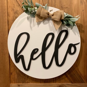 Hello Door Hanger |Spring Wreath| Personalized | Summer Wreath| Front door | Door Hanger | Gift | Wreath | House Warming Gift | Door Sign