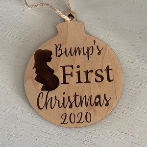 Personalized Christmas Ornament|Bumps First Christmas Ornament|Christmas Decor|Christmas Tree Decor |Wood Ornament | Pregnancy Announcement