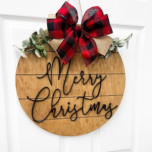 Merry Christmas Door Hanger | Personalized | Christmas wreath | Front door |Holiday Door Hanger | Gift | Christmas Sign | Christmas Tree|