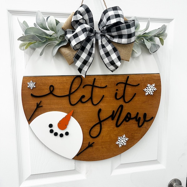 Winter wreath| Front Door Hanger |let it snow|Personalized |Door wreath | Front door |Holiday Door Hanger | Gift |