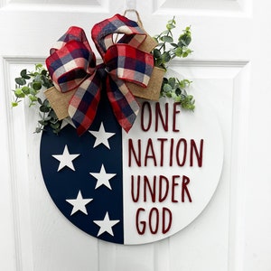 Patriotic door wreath Fourth of July Wreath| Memorial Day Front Door Hanger Veteran door sign Door wreath American Holiday Door Hanger