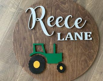 Custom Tractor Nursery Name Sign wooden name  Farm Themed Nursery| Toddler Sign | Nursery Decor | Boys Name Sign western| baby shower gift