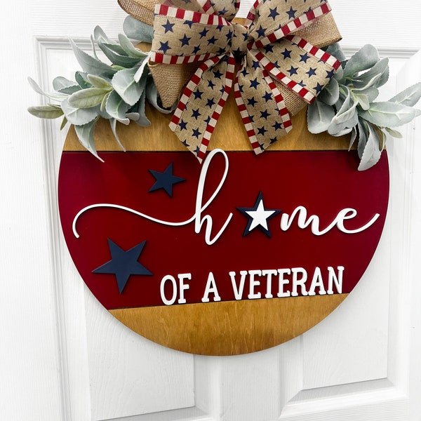 Patriotic veteran wreath| Memorial Day | Front Door Hanger Veteran |American Door wreath |veteran gift |Holiday Door Hanger