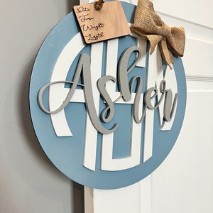 Baby Shower gift| Hospital Monogram Door Hanger |Baby Name Wreath| Personalized | Nursery Name Sign| Baby Name Sign| Nursery Door Hanger|