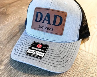 personalized dad hat custom dad hat with name hat Father’s Day leather patch hat christmas gift for dad grandpa gift for grandfather hat