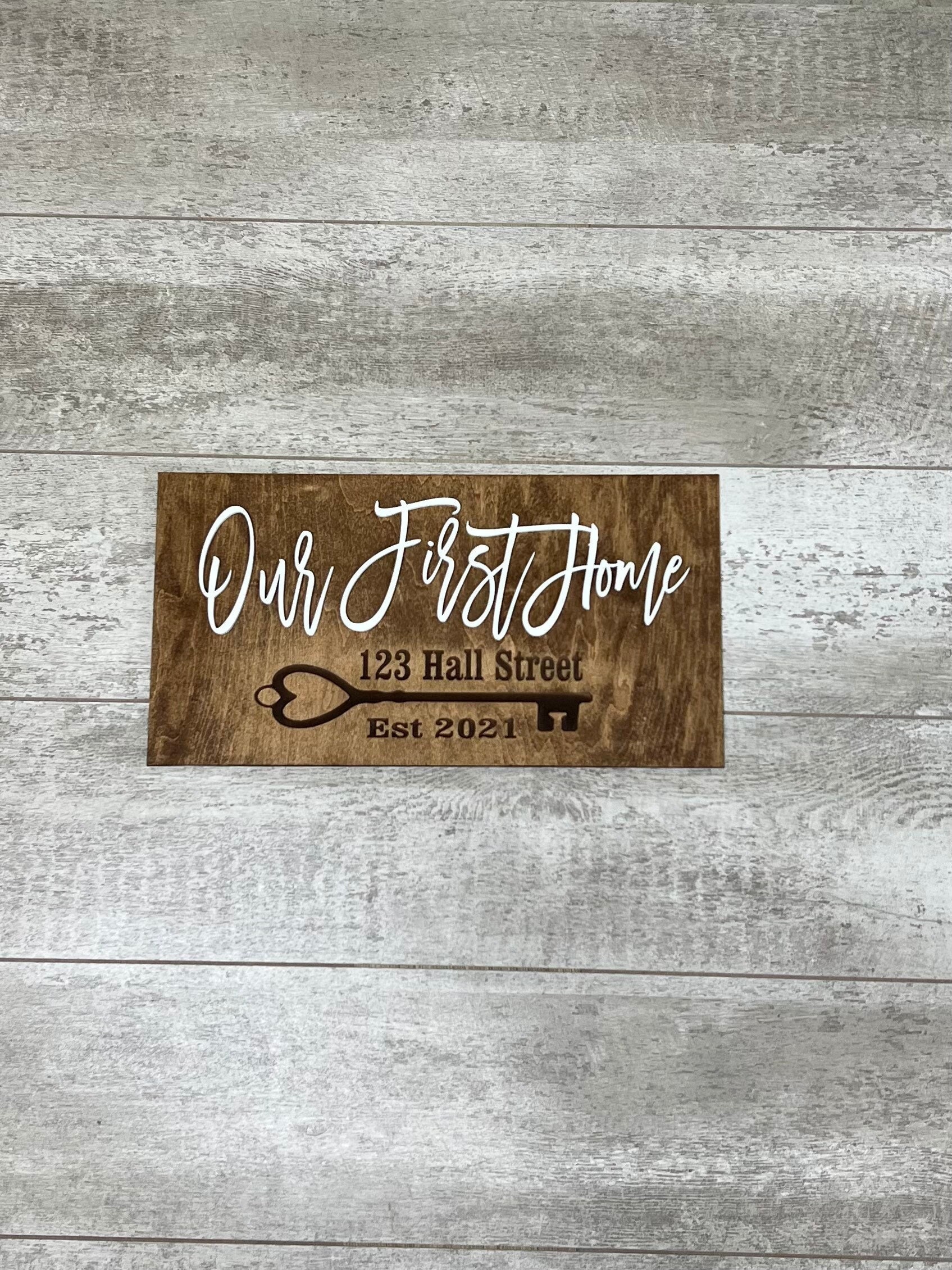 Our First Home Sign | Custom Wood Sign | Personalized Wedding Gift ...