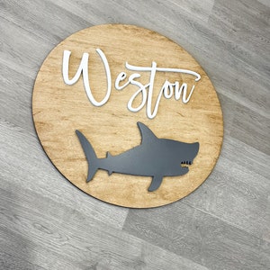 Shark Nursery Name Sign | Shark Themed Room | Sea Life Nursery | Nursery Name Sign | Toddler Sign | Nursery Decor | Boys Name Sign | Boys