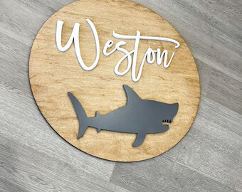 Shark Nursery Name Sign | Shark Themed Room | Sea Life Nursery | Nursery Name Sign | Toddler Sign | Nursery Decor | Boys Name Sign | Boys