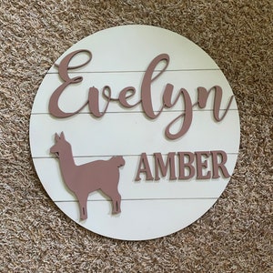 Llama Nursery Name Sign | Llama Themed Nursery | Llama | Nursery Name Sign | Toddler Sign | Llama Nursery Decor | Boho Nursery Decor|