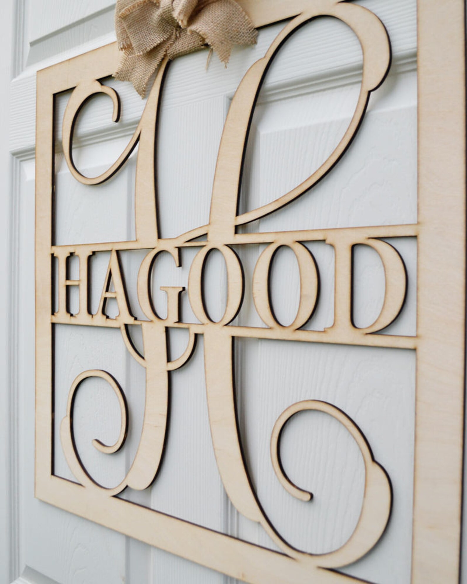Wooden Monogram Wall Hangingfamily Namepersonalizedwedding Etsy