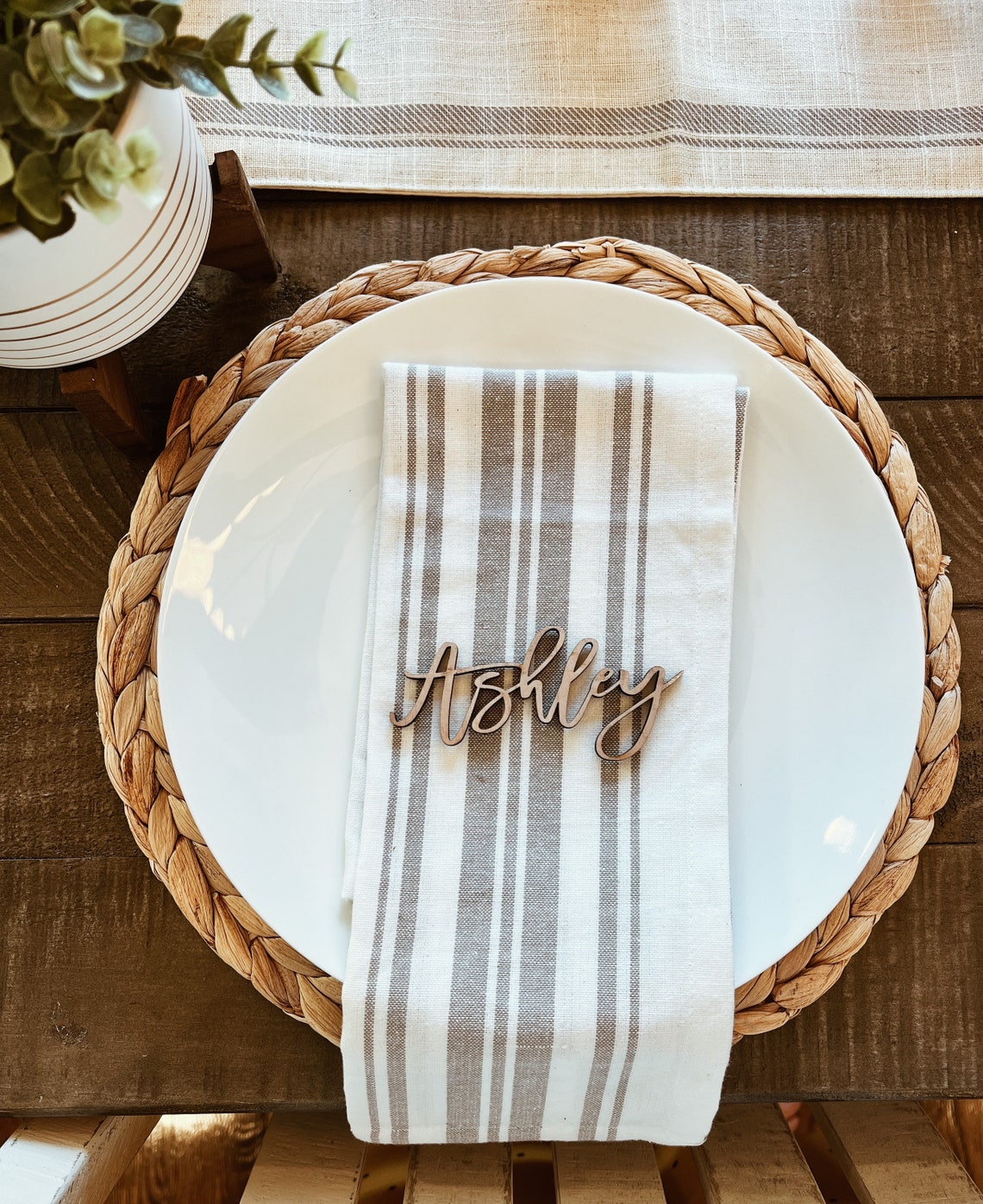 Wedding Wood Name Tagscustom Name Tagstable Decortable Etsy