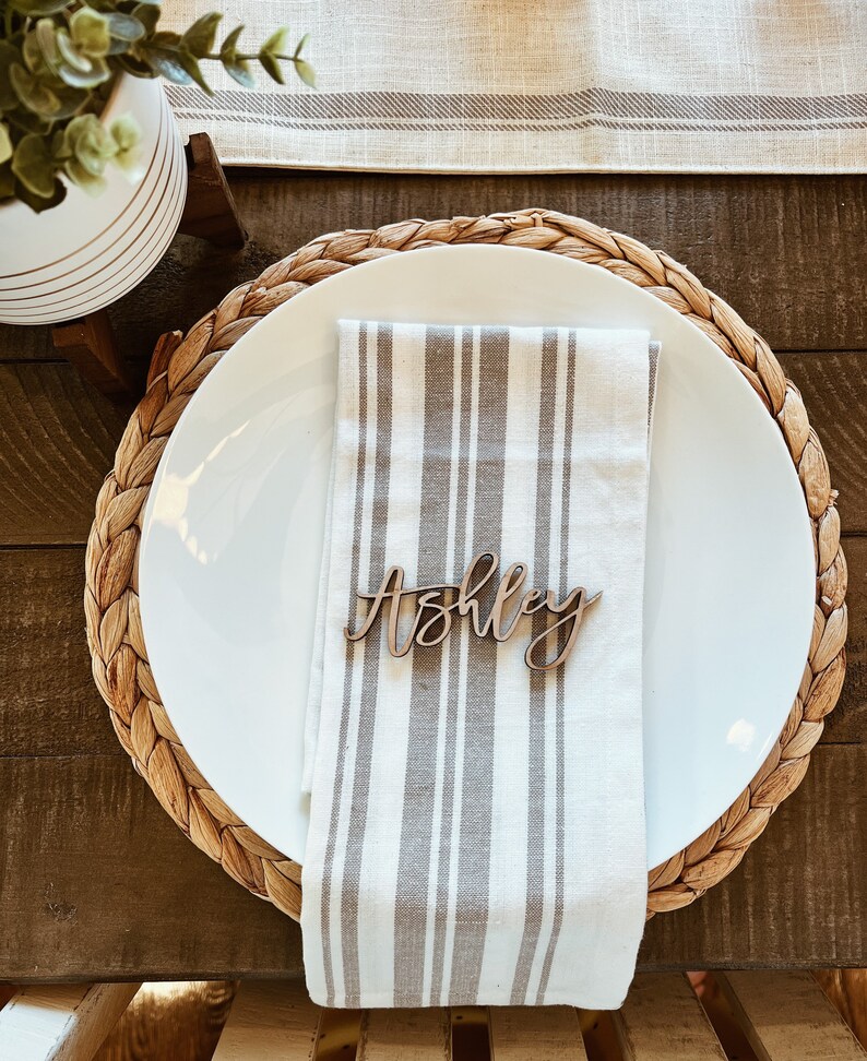 Wedding Wood Name Tagscustom Name Tagstable Decortable Etsy