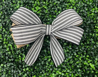 Burlap Wreath Bows- front door bows- farmhouse bow- sign bow- all season bows