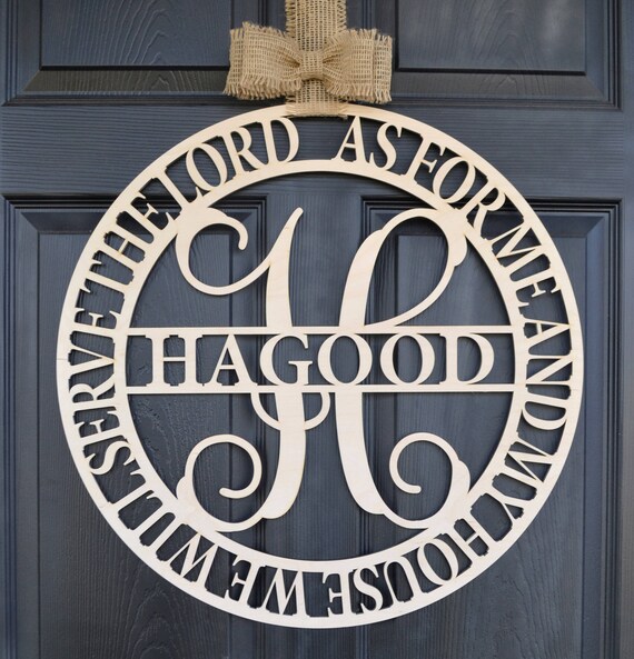 Front Door Wood Monogram Family Name Personalized Image 0
