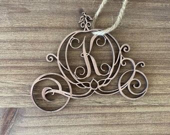 Personalized Christmas Ornament|Cinderella Carriage Christmas Ornament|Christmas Decor|Christmas Tree Decor |Wood Ornament | Wood Monogram|