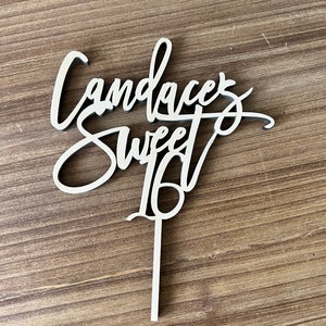 Sweet 16 Birthday Cake Topper-Personalized Wooden Cake Topper -Birthday Cake Topper -Cake Topper -Custom Cake Topper
