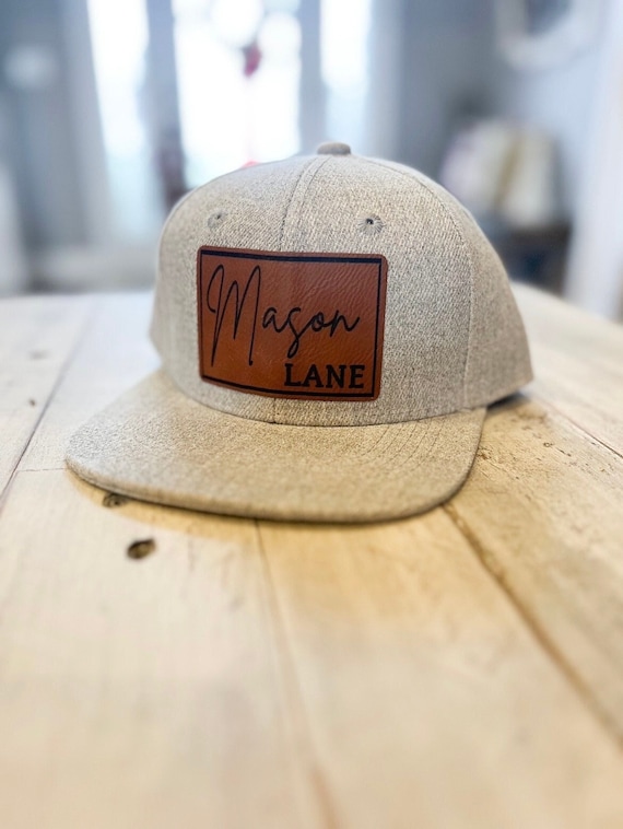 Name hat personalized infant hat custom kid hat with name hat leather patch hat christmas gift for toddler birthday gift for kid baby hat