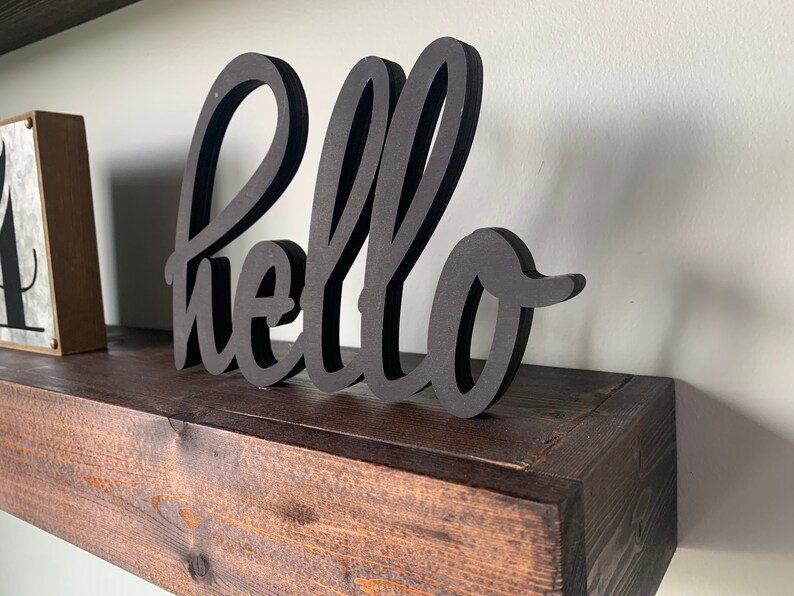 Home Decor Hello Sign Farmhouse Decor Tiered Tray Decor Etsy