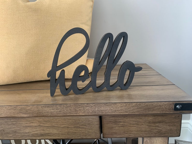 Home Decor Hello Sign Farmhouse Decor Tiered Tray Decor Etsy