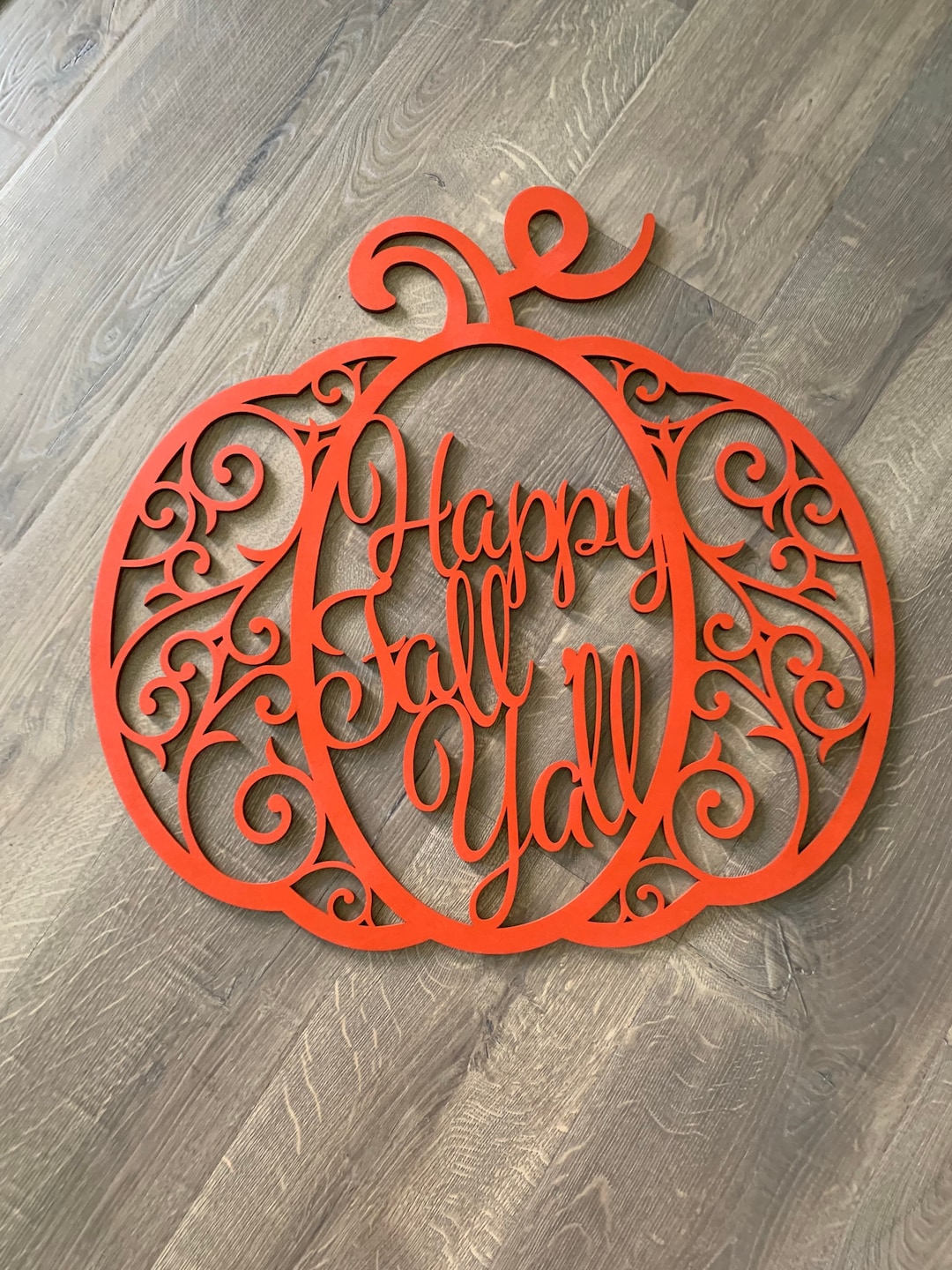 Wooden Monogram Family Name Wall Hangingpersonalized Pumpkin Fall
