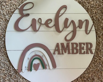 Rainbow Nursery Name Sign | Rainbow Themed Nursery | Rainbow | Nursery Name Sign | Toddler Sign | Rainbow Nursery Decor | Boho Nursery Decor