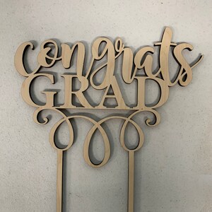 Congrats Grad-Personalized Wooden Cake Topper -Graduation Cake Topper-Birthday Cake Topper -Graduation- Name Cake Topper -Custom Cake Topper