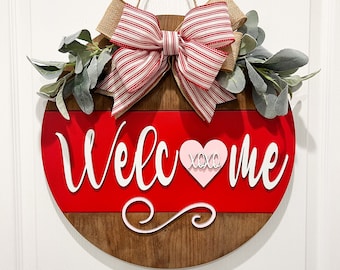 Valentine Wreath | Hello Valentine Door Hanger| Personalized | Valentine Decor | Front door | Valentine Door Hanger | Gift | Wreath