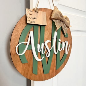 Hospital Monogram Door Hanger |Baby Name Wreath| Personalized | Nursery Name Sign| Baby Name Sign| Nursery Door Hanger|