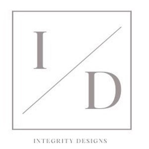 May include: Logo for Integrity Designs, a company that specializes in design services. The logo features a stylized "I" and "D" with a diagonal line intersecting the letters.