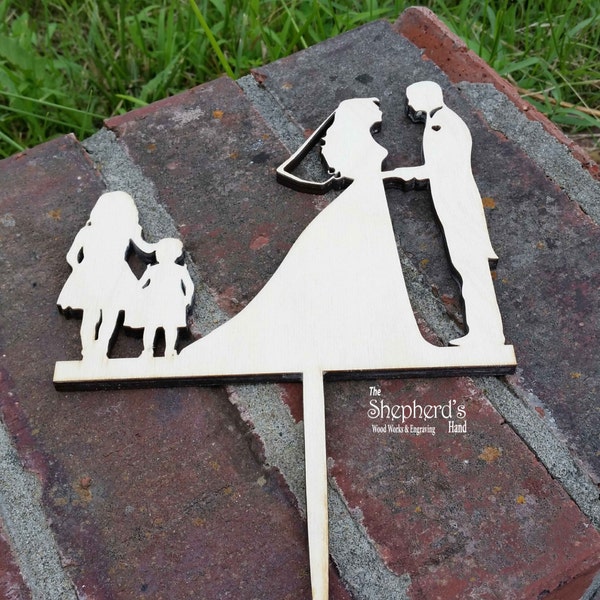 Personalized Wooden Cake Topper -Wedding Cake Topper-Birthday Cake Topper -Anniversary- Family name-Unpainted or Painted-Custom Cake Topper