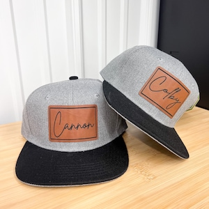 Name hat personalized infant hat custom kid hat with name hat leather patch hat christmas gift for toddler birthday gift for kid baby hat