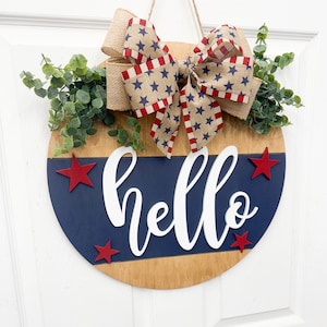 Patriotic wreath| Fourth of July Wreath| Memorial Day| Front Door Hanger Veteran |American Door wreath |Front door |Holiday Door Hanger